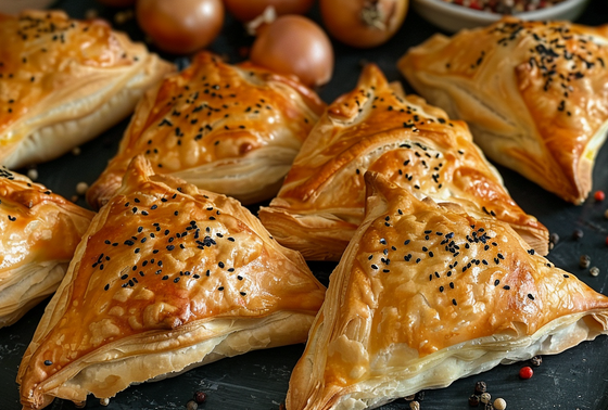    Узбекская слоеная самса из готового теста