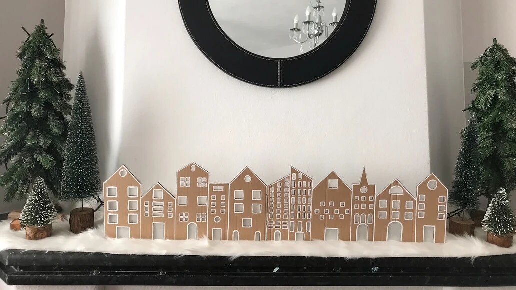     Новогодний домик из картона своими руками: пошаговый мастер-класс + шаблоны