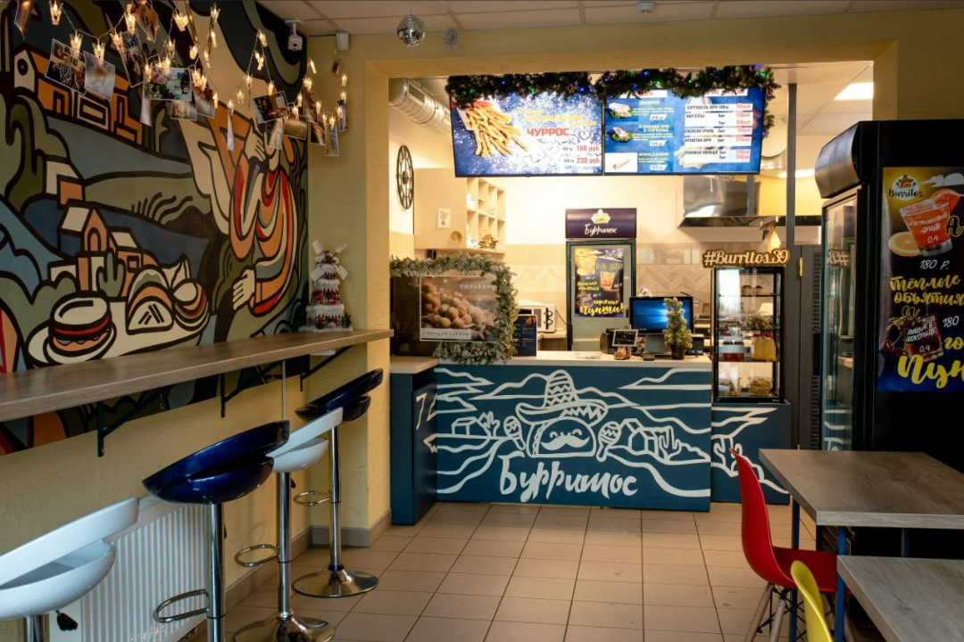 Кафе бурритос. Интерьер