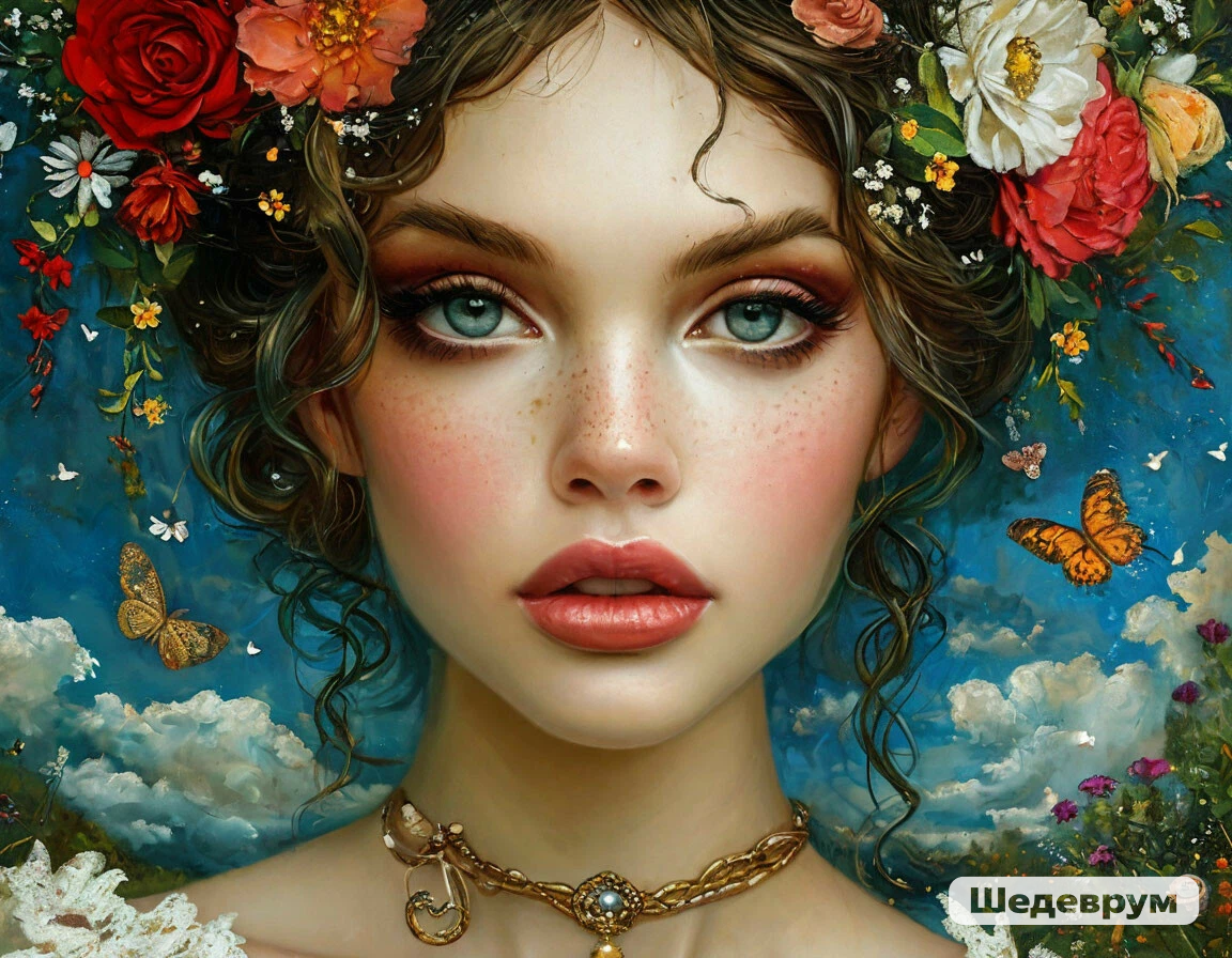 Такую иллюстрацию к цитате "красота спасет мир" нарисовал ИИ