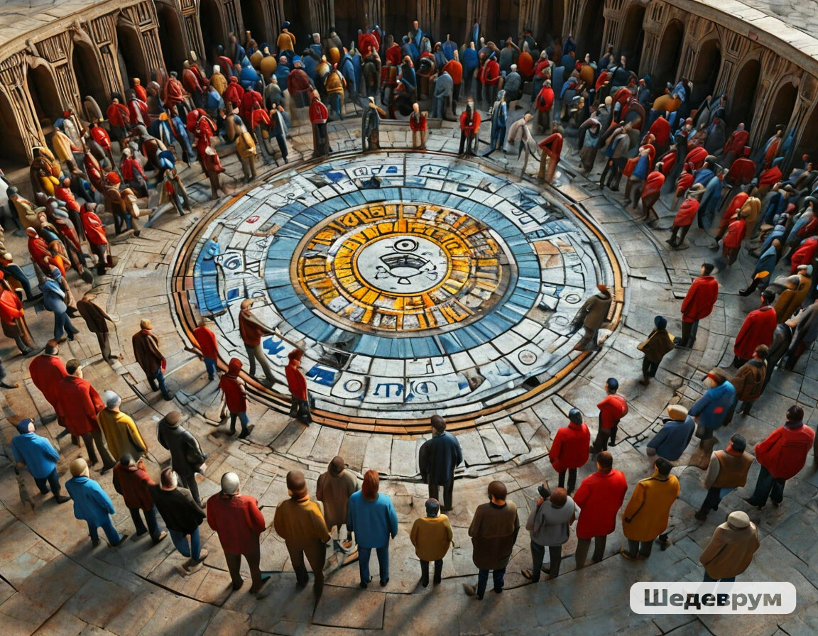 Так ИИ представляет знаки и символы вокруг людей. Или людей вокруг знаков и символов?