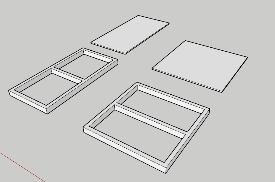 Визуальное сравнение двух фундаментов домов с одинаковым пириметром, но разной площадью.