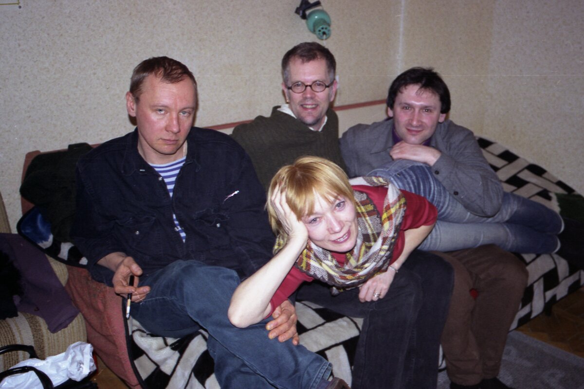 Андрей Ташков, Кевин Мосс, Валерий Туголуков и актриса Елена Коренева. 