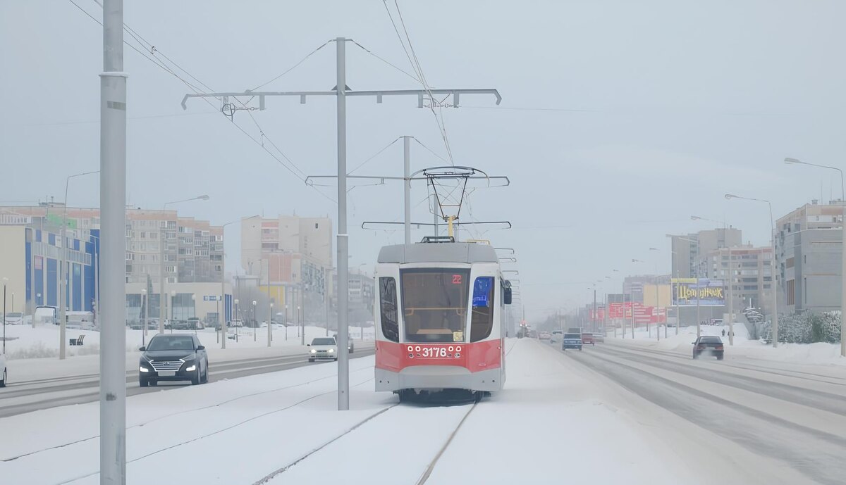 Трамвай №22 на новой ветке