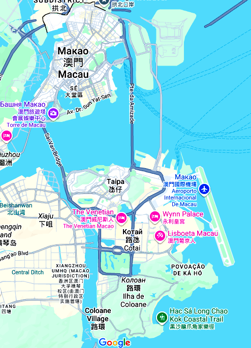 Карта Макао