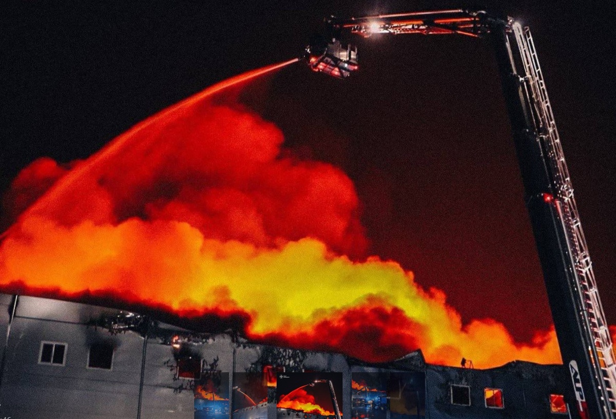 Горит склад. Фото: соцсети