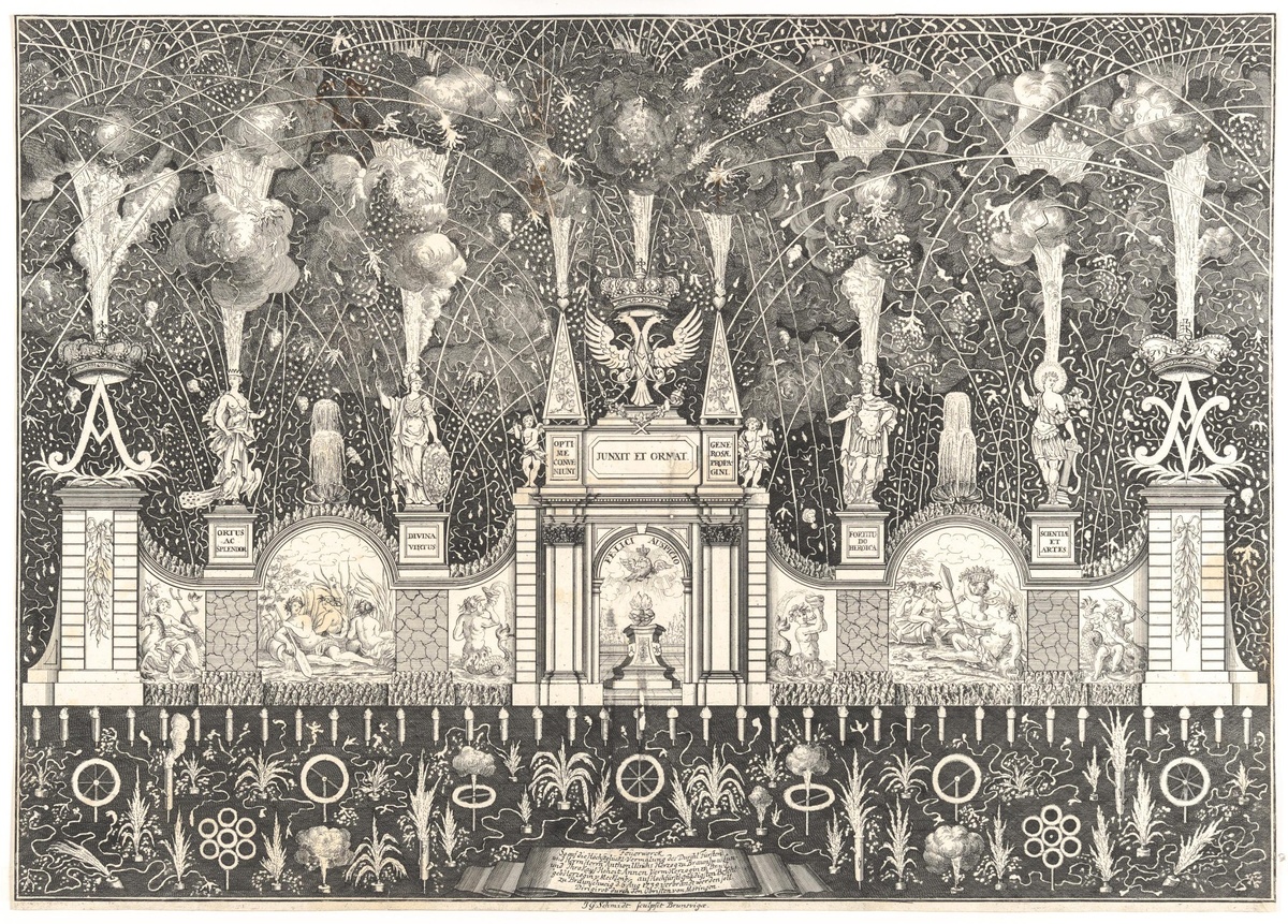 Шмидт, Иоганн Георг (1694-1767)
Фейерверк по случаю бракосочетания Антона Ульриха Брауншвейгского с Анной Мекленбург-Шверинской 1739 год