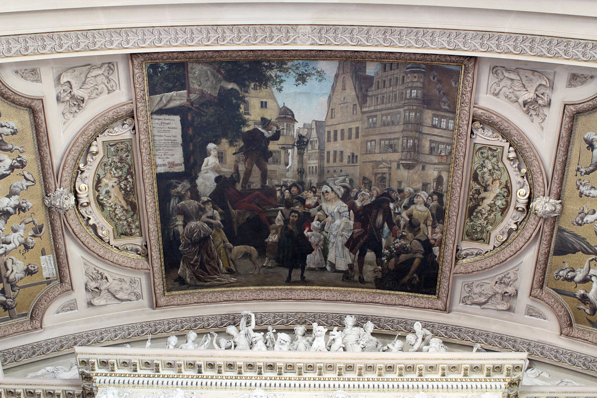 Эрнст Климт. Роспись  потолка над левой лестницей в  Бургтеатре