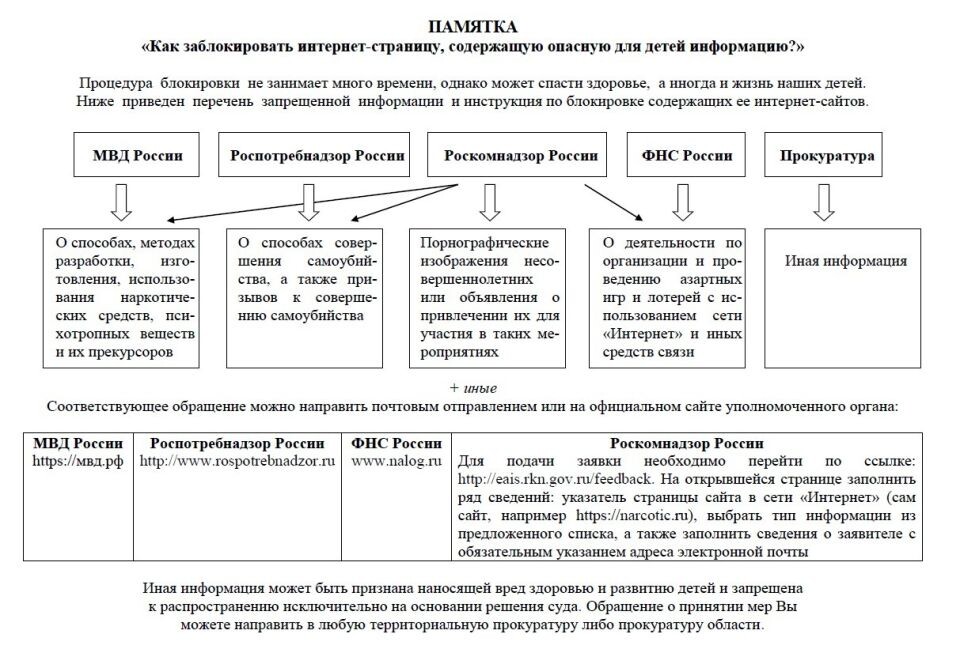    Памятка по блокировке запрещенного контента. Источник: Предоставлено "Толку"