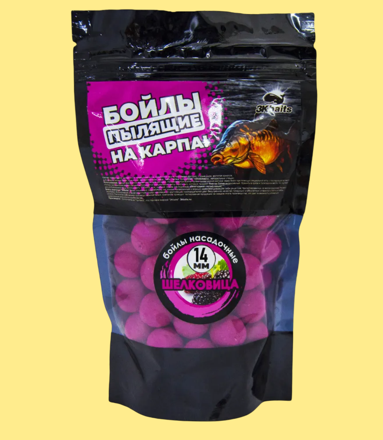 Пример - Бойлы на карпа 100гр d-14мм "Шелковица"