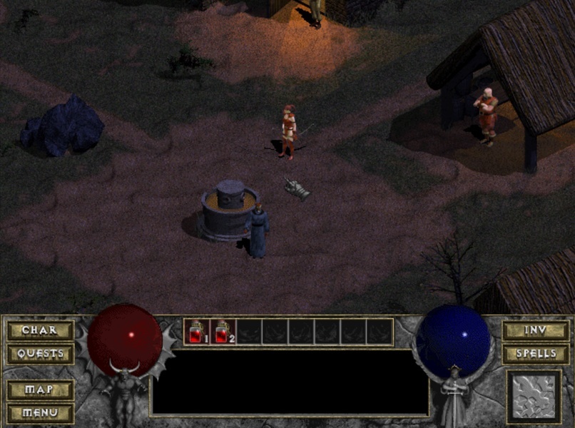 Центр города. Обычно здесь скидывал золото, чтобы в любой момент его можно было взять и сразу же что-то купить у торговца. Уже потом узнал, что при торговле учитывается золото и из хранилища