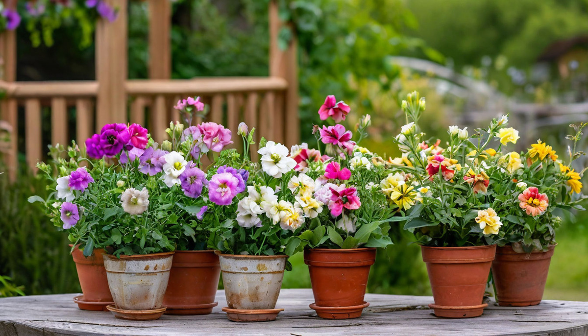 Эустома в горшках. Сгенерировано Шедеврум