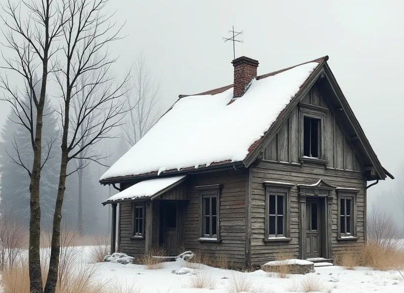 Его окна, словно пустые глазницы, смотрели на мир с безмолвным укором...