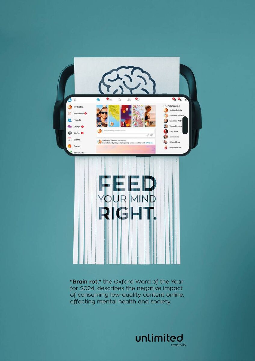 Кампания «Feed Your Mind Right» от Unlimited Creativity: вызов эпохе низкокачественного контента  