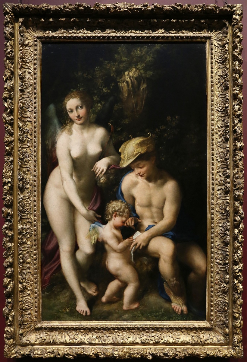 Антонио да Корреджо: Венера с Меркурием и Купидоном ("Школа любви"), 1527