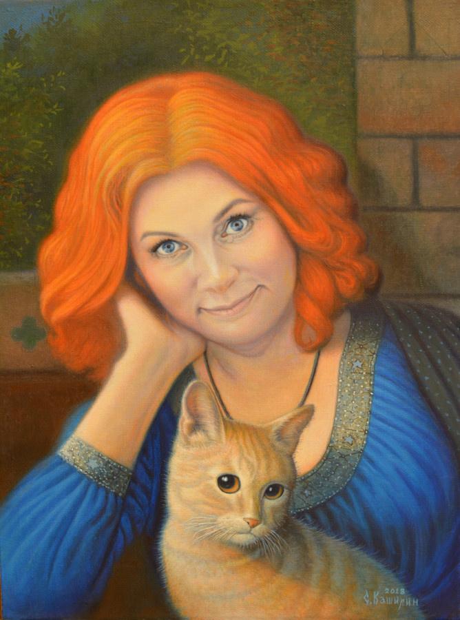 Художник Степан Каширин. "Портрет Алёны Ивановой".(40x30см.) холст, масло.