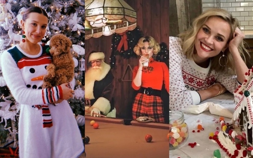    Фотосессия с Сантой, пикантно или по-домашнему: подборка новогодних образов голливудских звезд