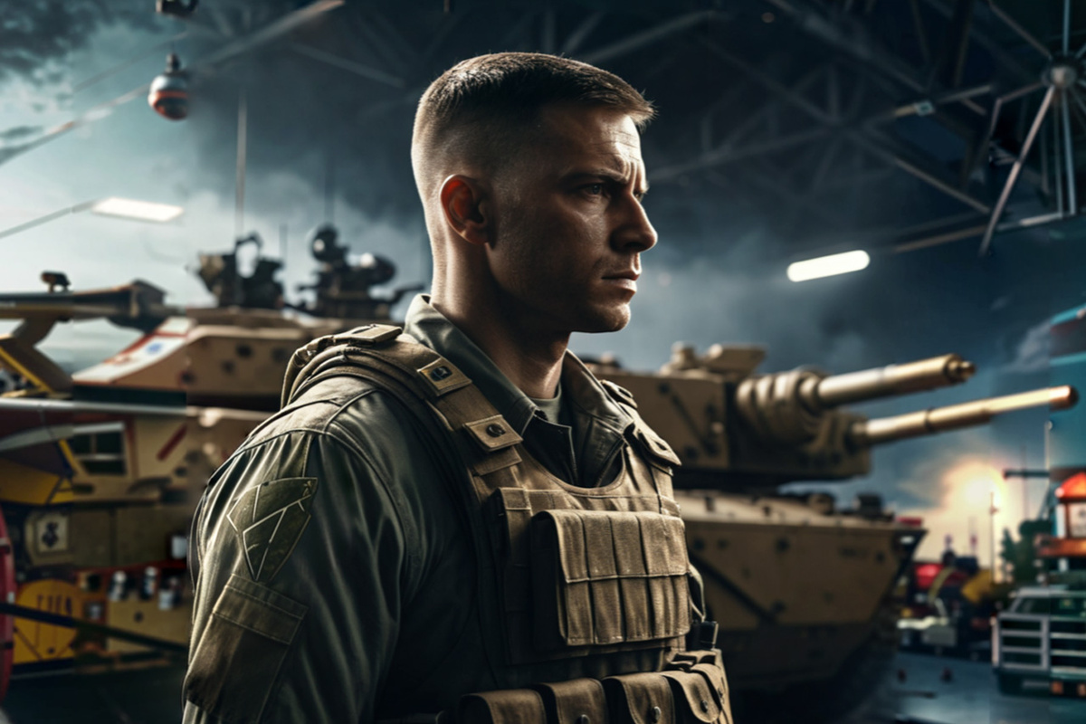 Британские военные обучают украинцев.  Фото: Изображение сгенерировано нейросетью Kandinsky 3.1