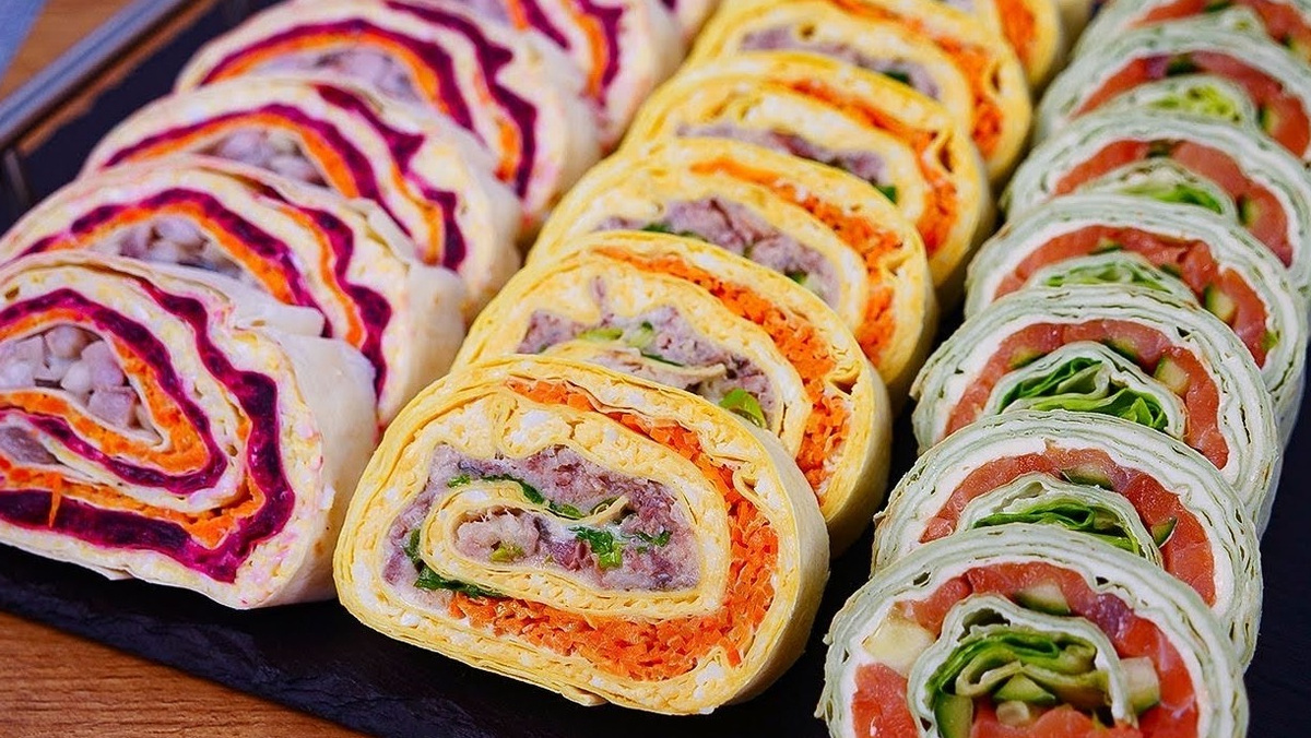 Новогодние рулеты из лаваша – современная замена традиционным бутербродам