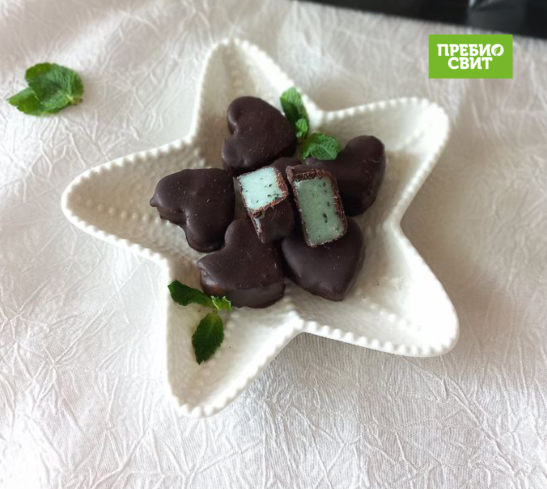 Конфеты “Мята в шоколаде" без сахара на основе МСТ масла