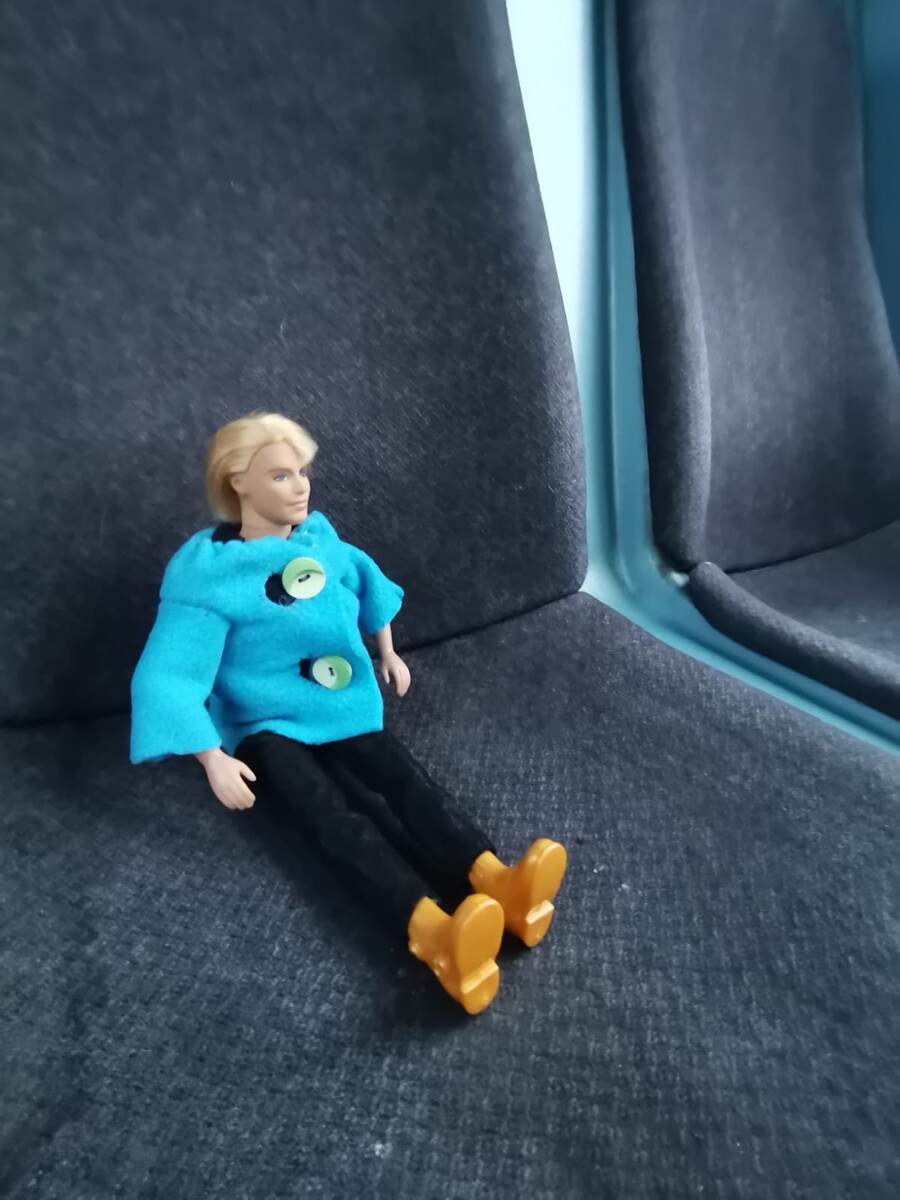 Фёдор в салоне монорельса.