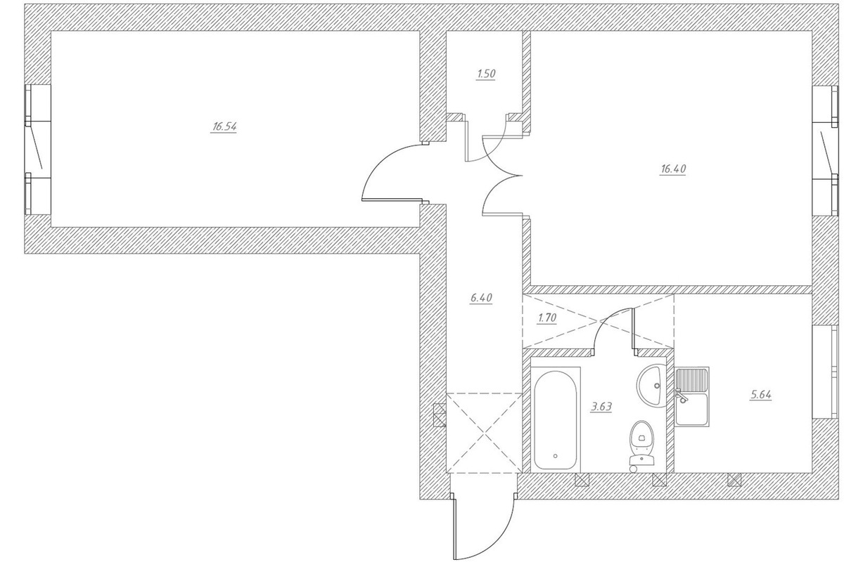 Обмерный план (исходная планировка)