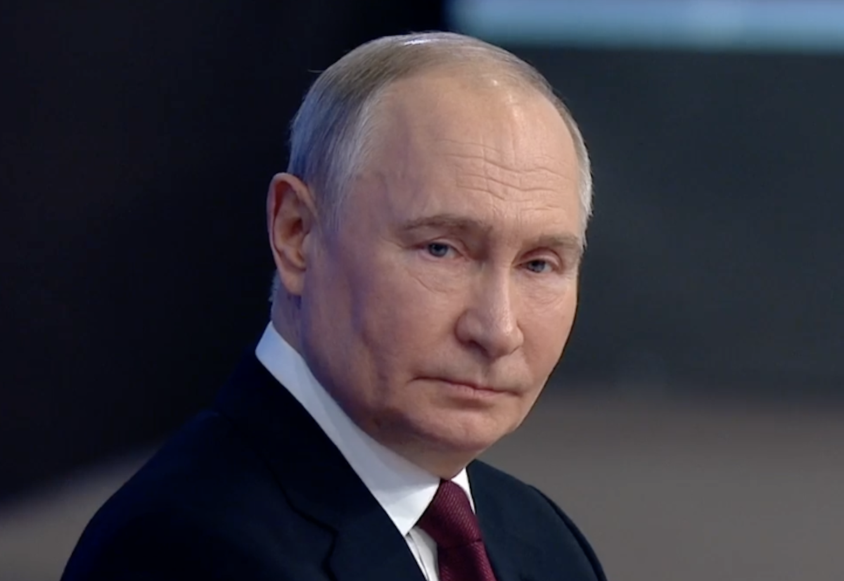 Владимир Путин. Кадр прямой трансляции пресс-конференции президента