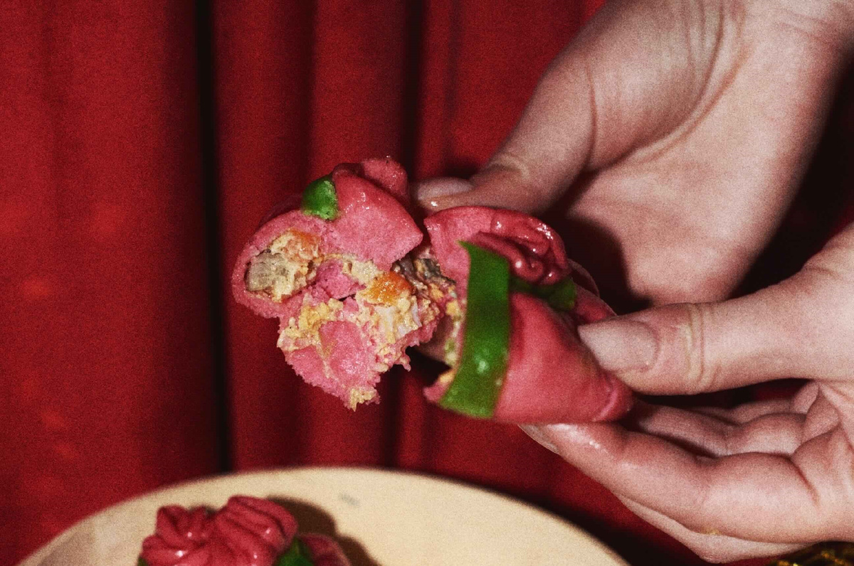 Внутри бао - Оливье