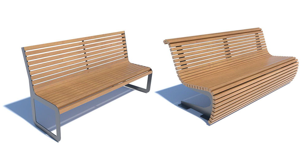 Скамейки со спинкой