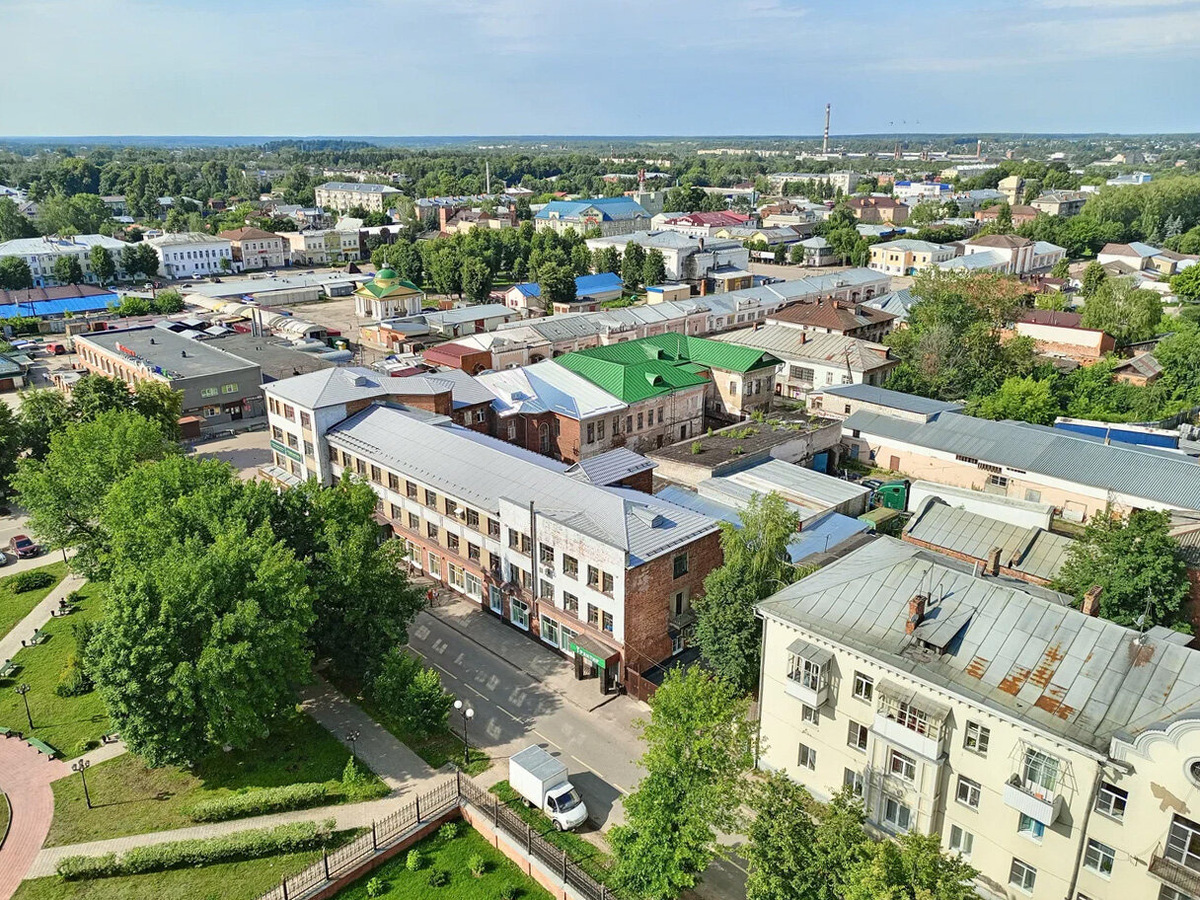 Вид на город, открывающийся с колокольни Воскресенского собора. Фото: Андрей Ефимов / Яндекс Карты