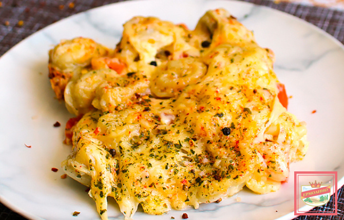 Лазанья из пельменей