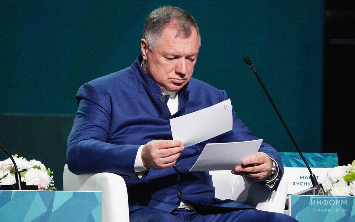 ​Марат Хуснуллин: «Откуда у нас возник дефицит? С 2020 года мы выросли в объемах строительства на 30%». Фото: © Салават Камалетдинов / «Татар-информ»