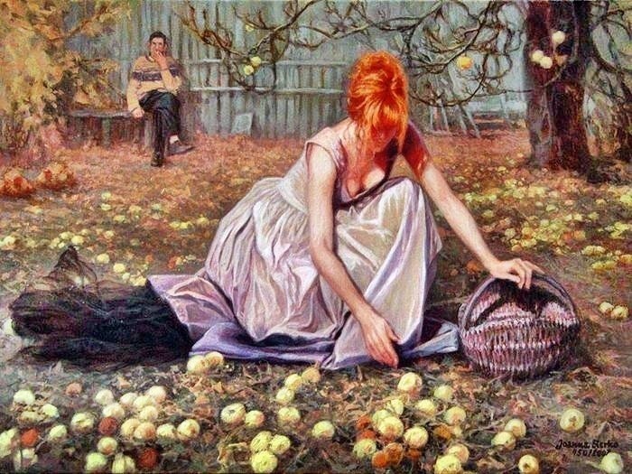 Фото из сети. Вот как в идеале мне надо жить 👌 Просто уставать от сбора ЯБЛОК 🍎🍎🍎🍏🍏 ))