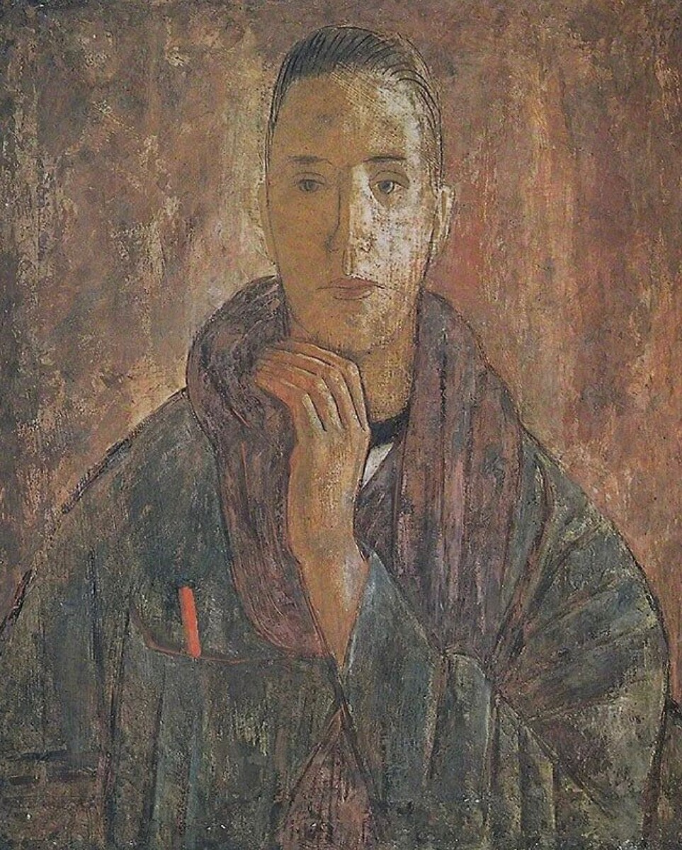 Александр Самохвалов. «Человек с шарфом. Автопортрет». 1926
