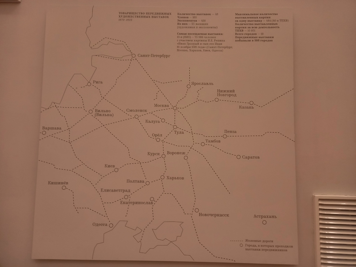 Карта выставок Передвижников 