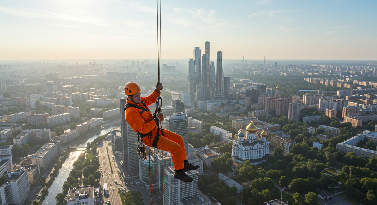 Промышленный альпинист в Москве