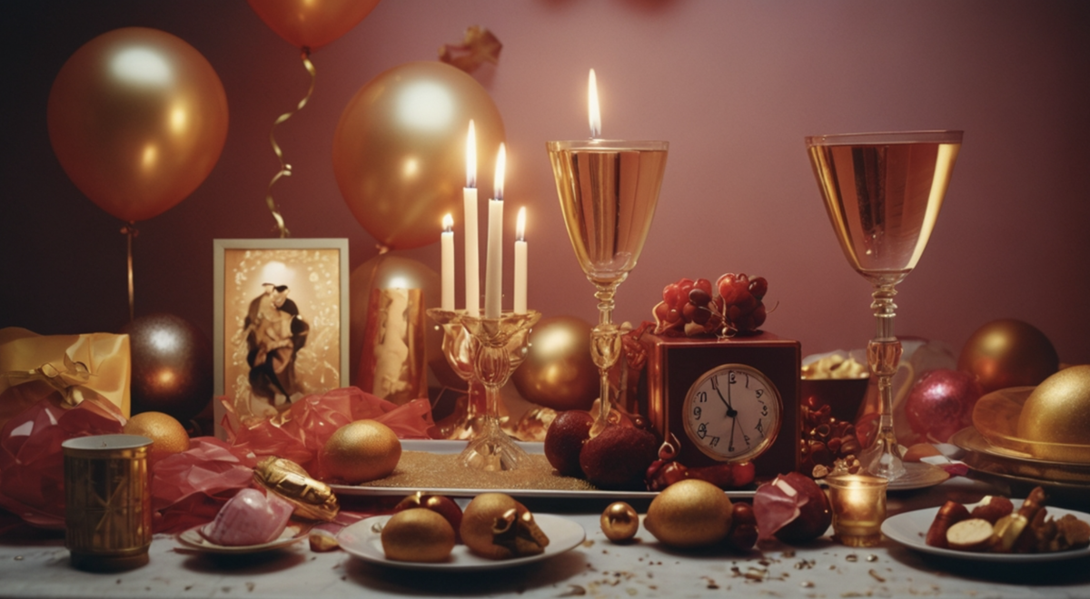 Новогодние желания с атрибутами Нового года