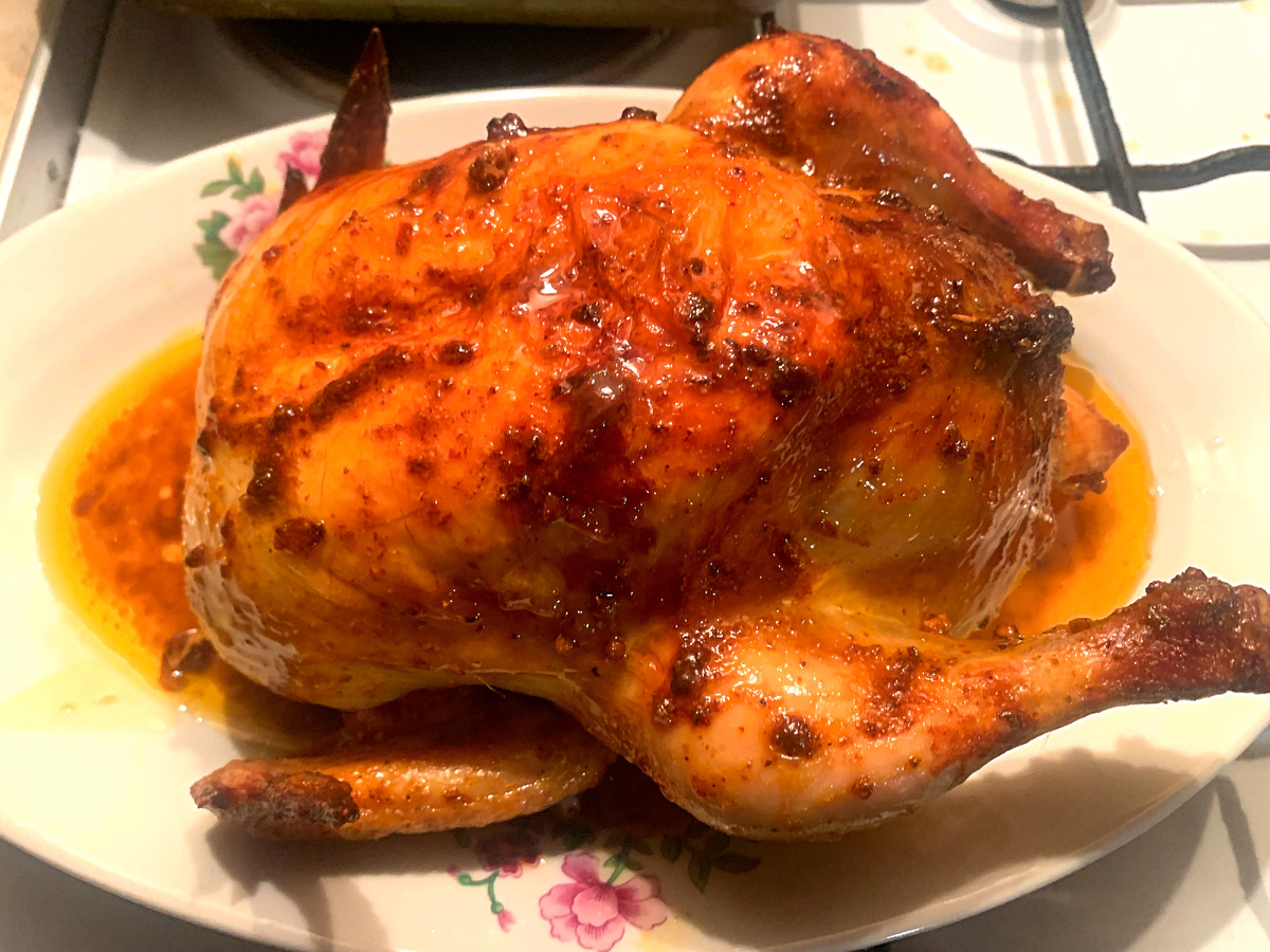 Курица, фаршированная грибами и гречкой