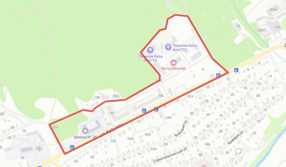    Ориентировочные границы квартала 22:63:050432. Источник: yandex.ru/maps