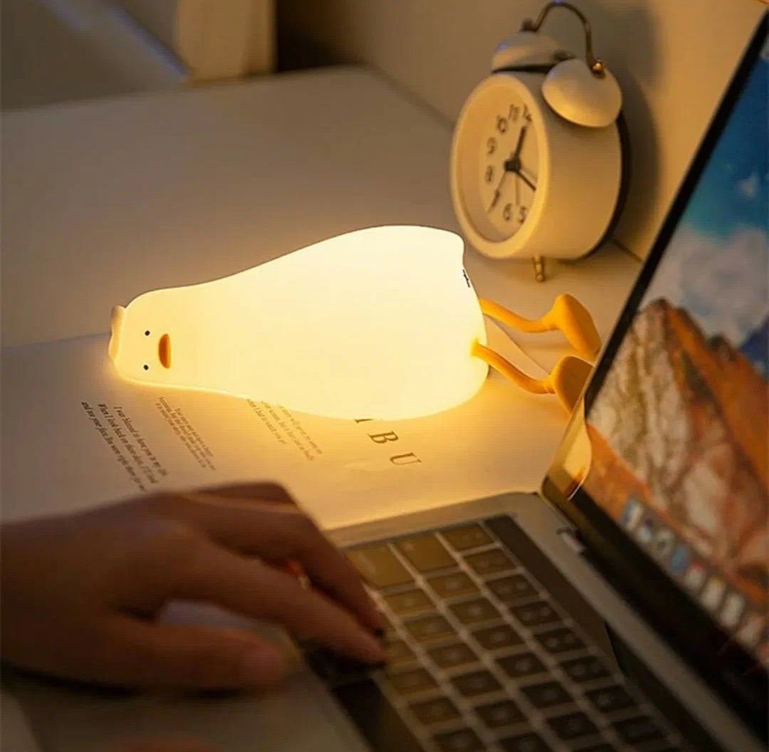 Уточка и работающий человек 