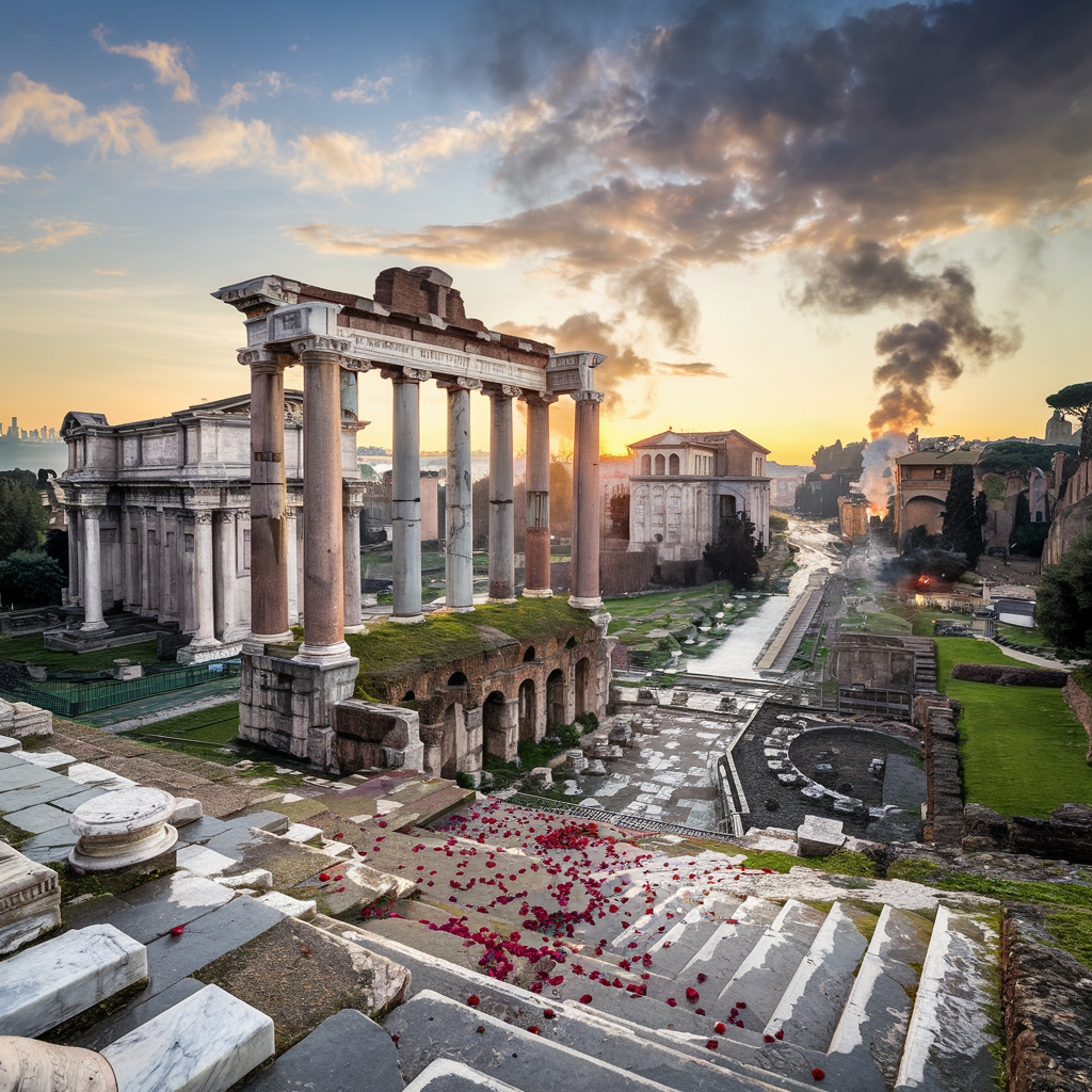Рассвет в Риме в день покушения на Цезаря