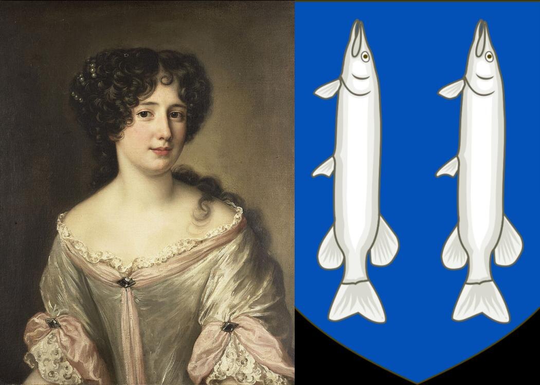 Мария Манчини с гербом отца