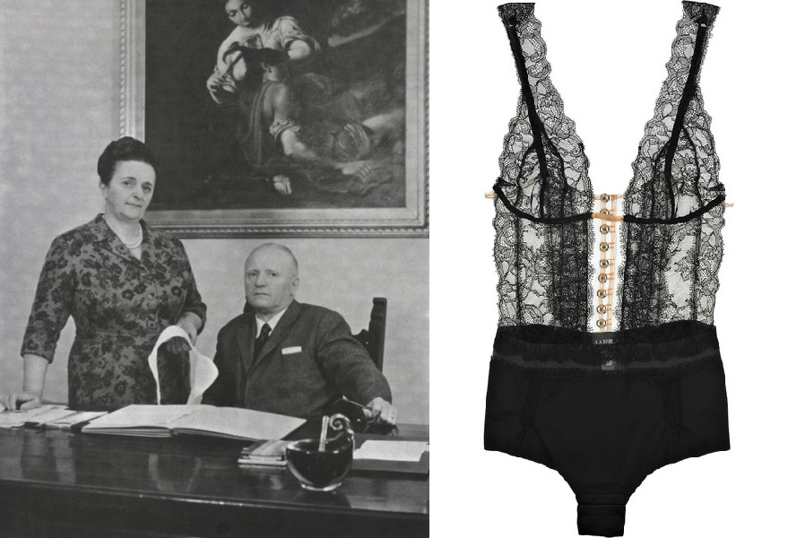 Ада Мазотти и ее деловой партнер Убальдо Боргоманеро, уговоривший Аду перейти от корсетов к более современному белью.