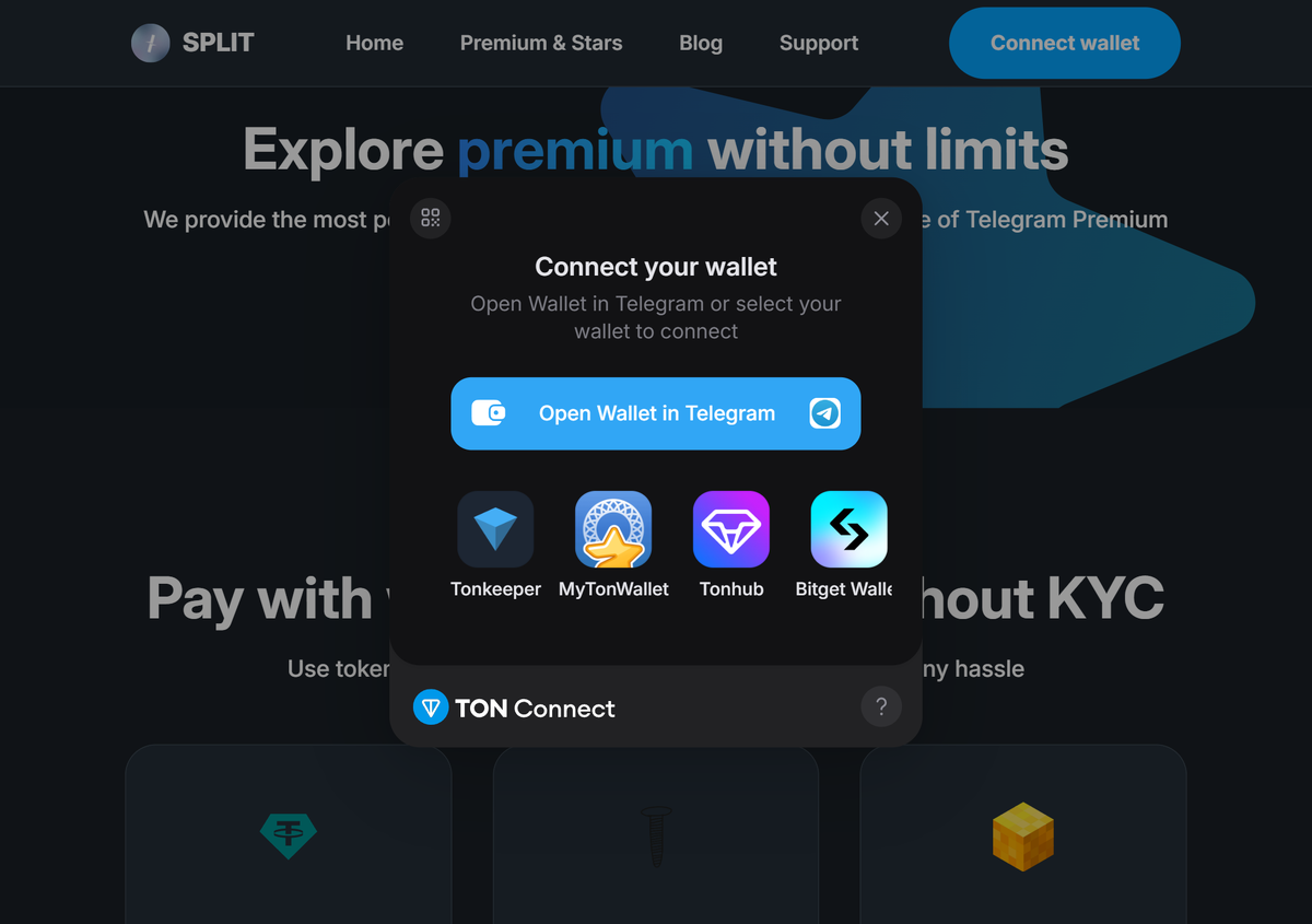 Подключение кошелька