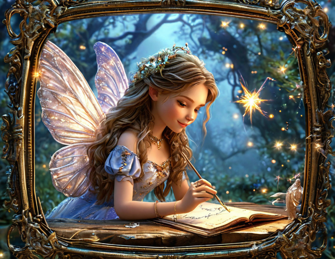 Фея пишет план SEO-статьи "Как правильно писать статью".