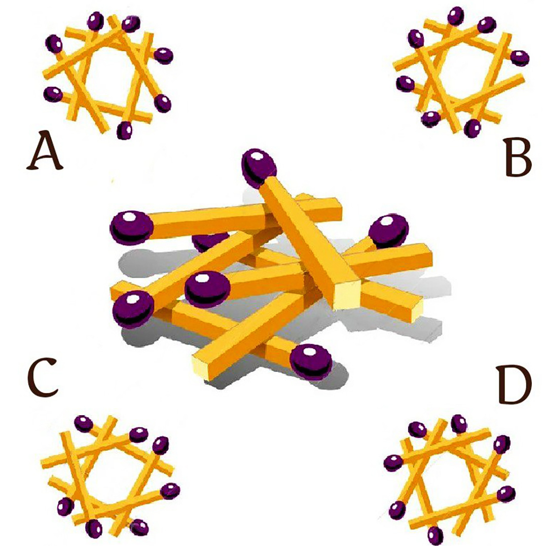 Какой правильный вид сверху на спички?