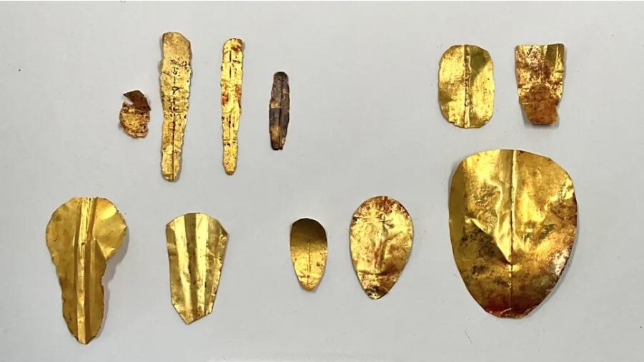  Золотые языки, найденные в Египте.