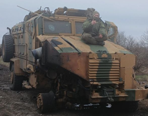 Подбитый на Покровском направлении турецкий бронеавтомобиль Kirpi