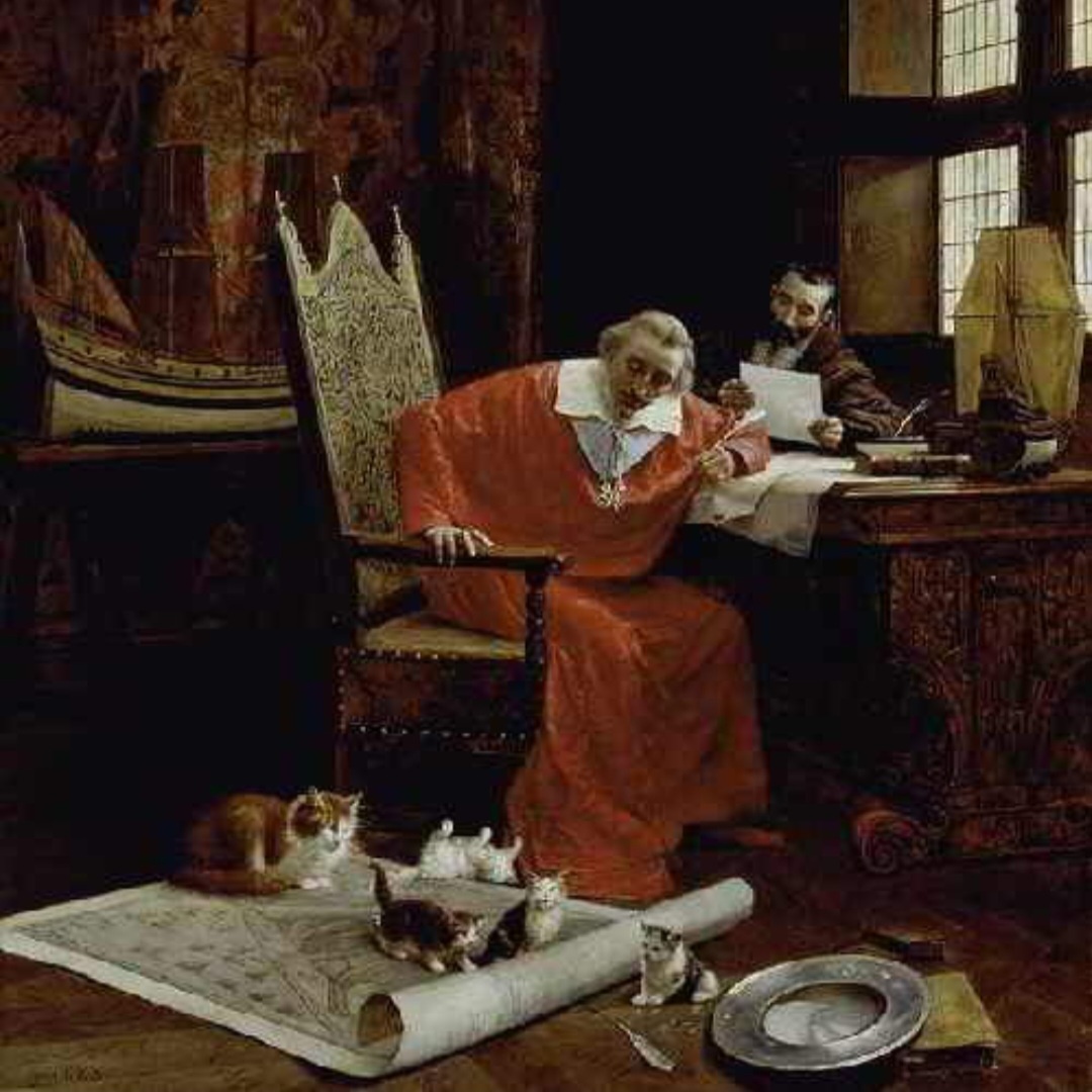 Кардинал Ришелье со своими кошками. Фото из интернет.