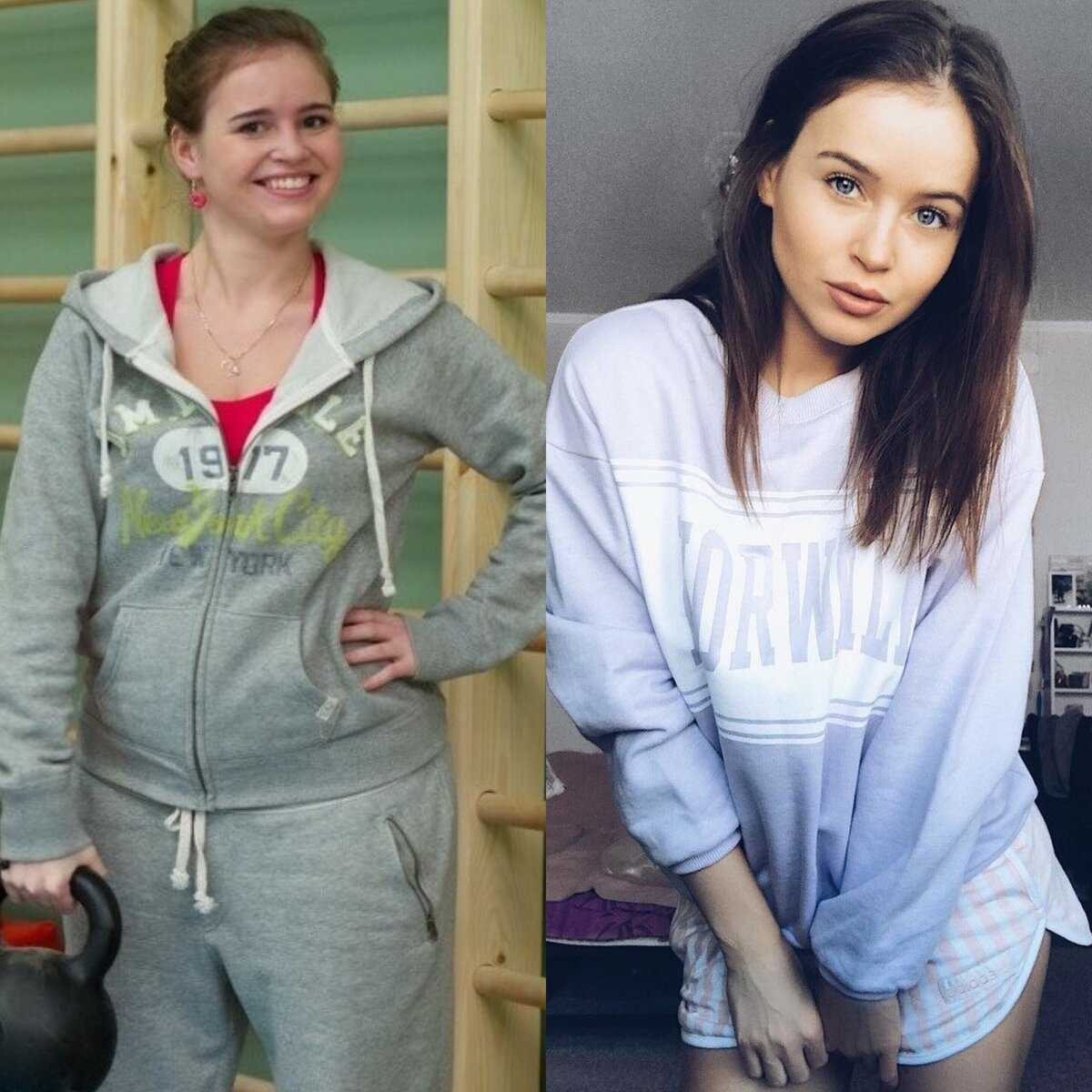 Полина Гренц до и после похудения. 